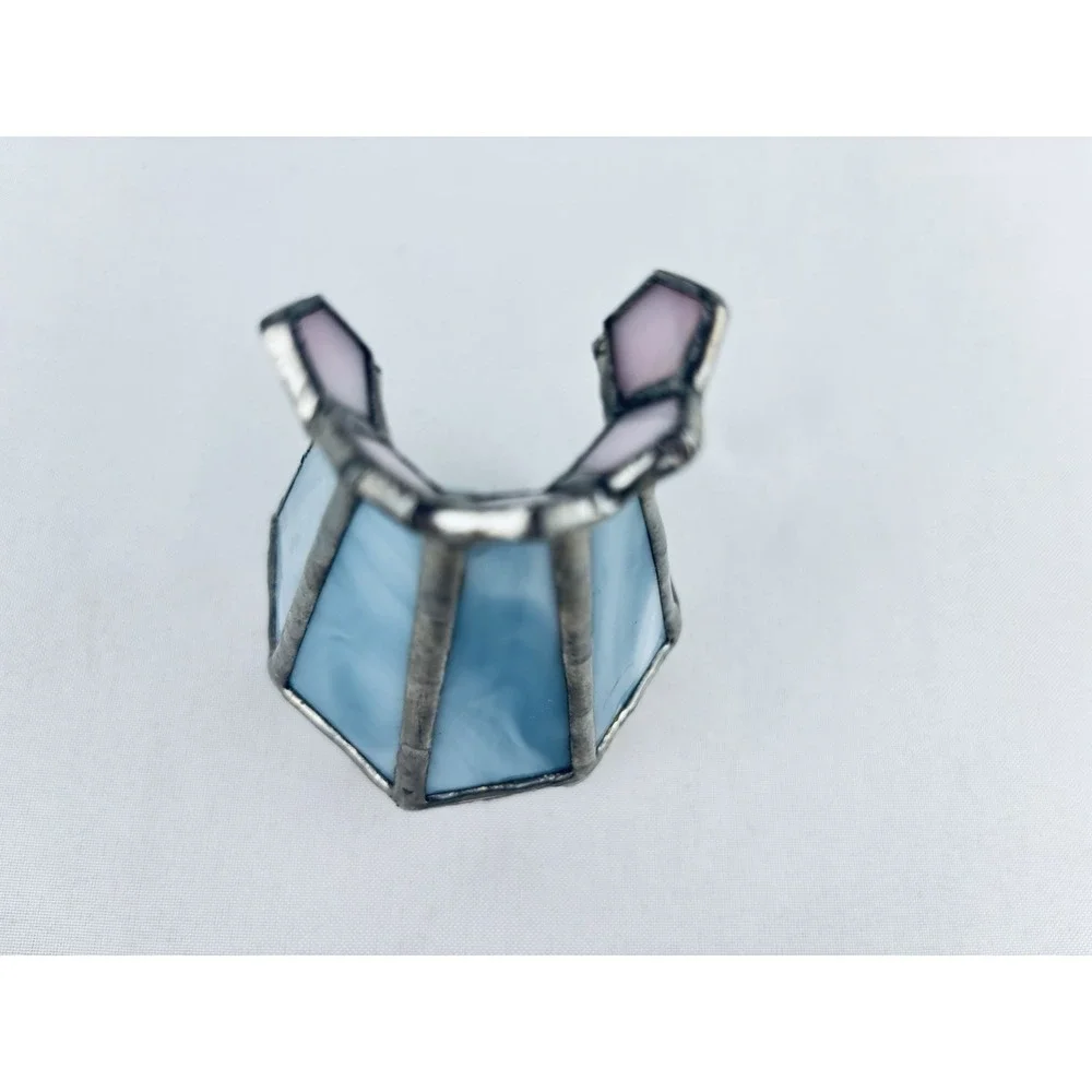 Vintage Stained Glass Pink Blue Night Light Small Fixture‎ Pendant Lamp Shade